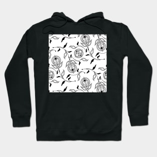 Black and White Inverted Medallion Paisley Hoodie